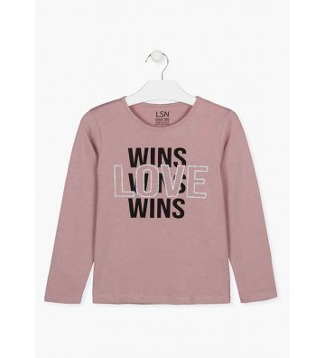 Μπλουζάκι με Τύπωμα Losan Ροζ